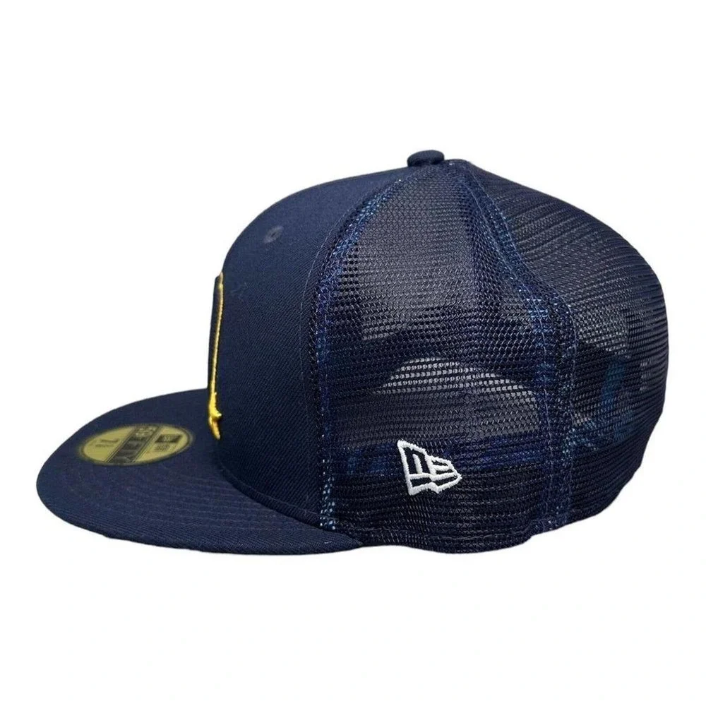 New Era 59FIFTY Milwaukee Brewers Navy Blue Mesh Fitted Men's Hat 7 5/8